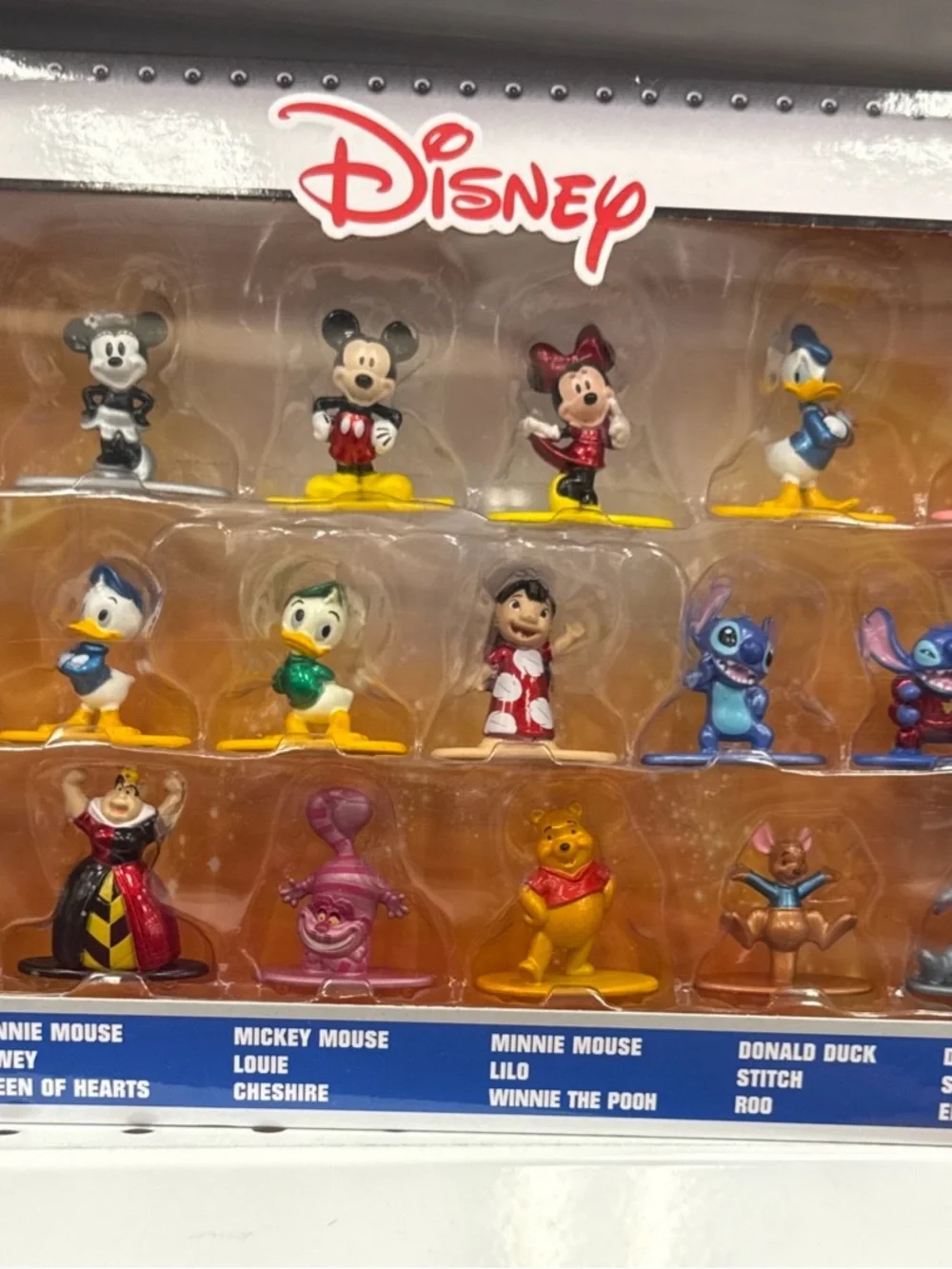 Disney Mini Character Figure Set - Red, Yellow, Blue, Purple